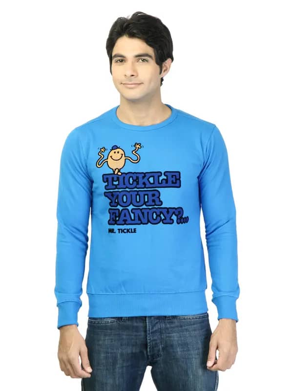 Mr. Men Men Printed Blue Sweatshirt