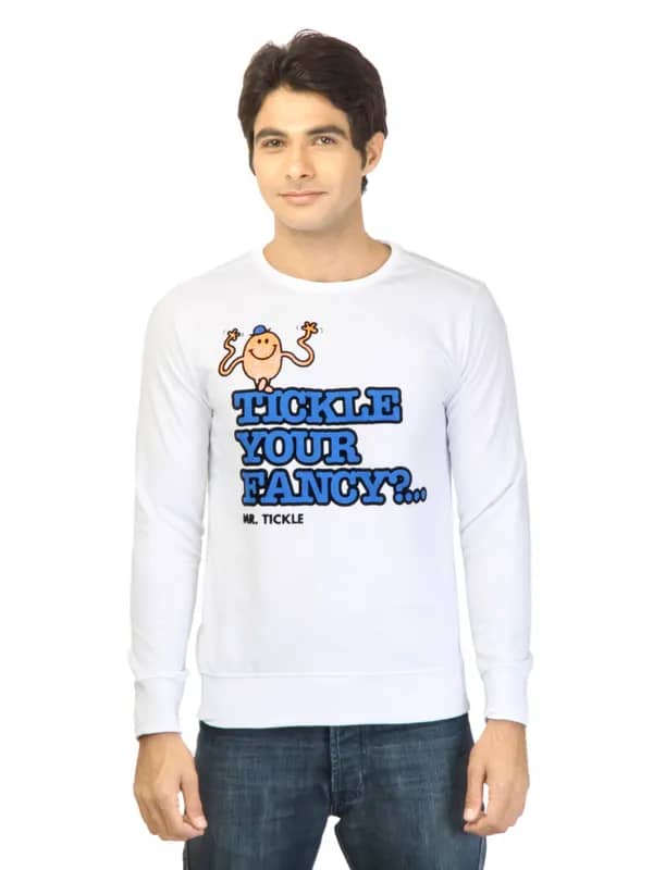 Mr. Men Men Printed White Sweatshirt