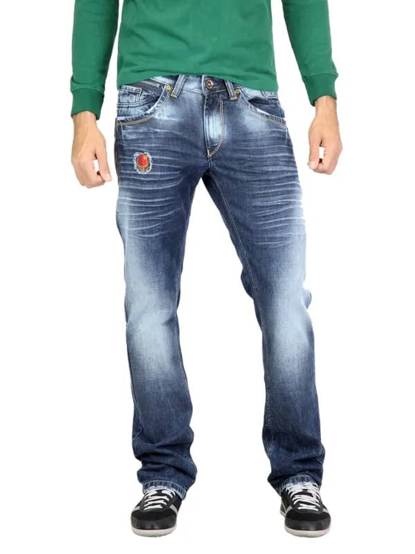 Spykar Men Washed Blue Jeans