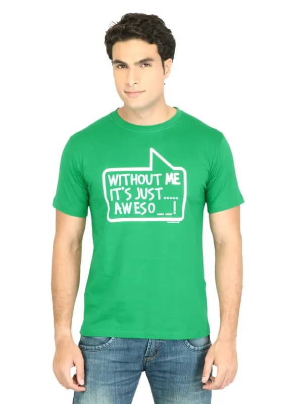 Inkfruit Men Green Awesome Printed T-Shirt