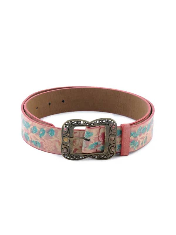 Lino Perros Women Flower Print Red Belt