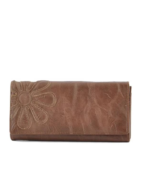 Lino Perros Women Flower LT.Brown Wallet