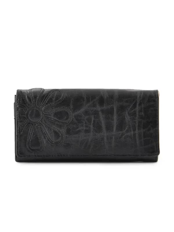 Lino Perros Women Flower Black Wallet