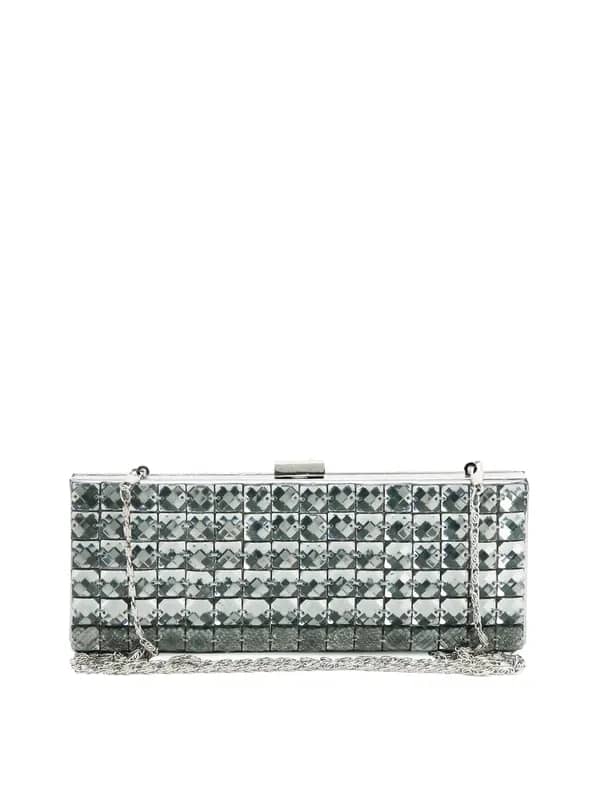 Lino Perros Women Beaded Grey Clutch