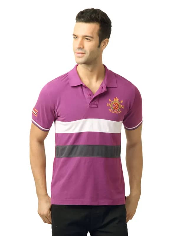 U.S. Polo Assn. Men Stripes White Polo Tshirt