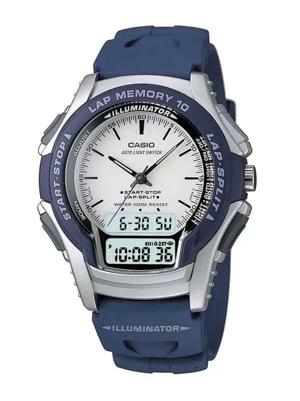 CASIO Unisex Combination Unisex Blue Analogue & Digital Watch AD140