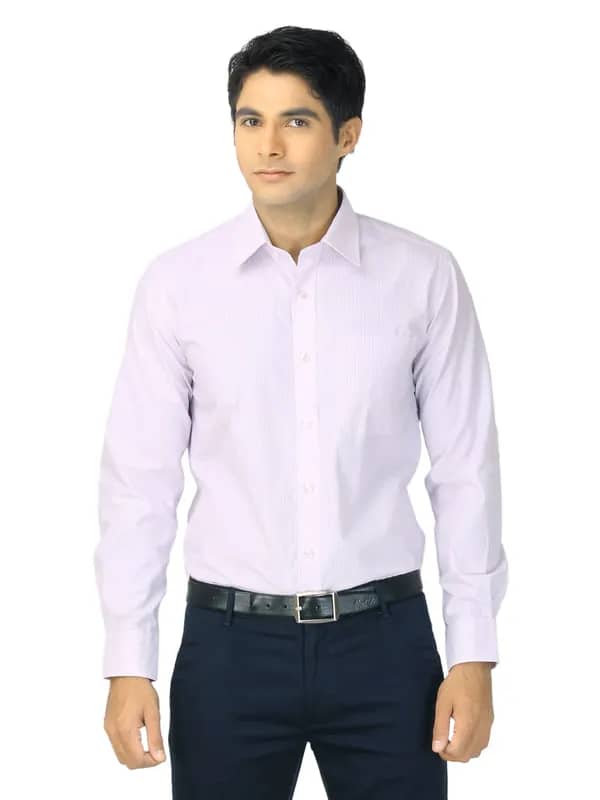 Mark Taylor Men Red & White Striped Shirt