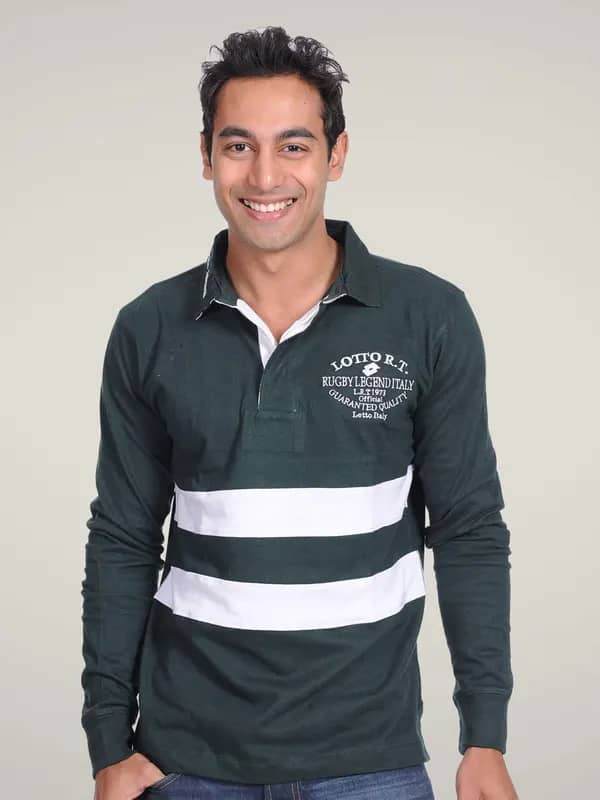 Lotto Men Polo Slate Black Rugby T-shirt