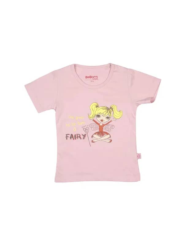 Doodle Fairy Girl Pink Tshirt