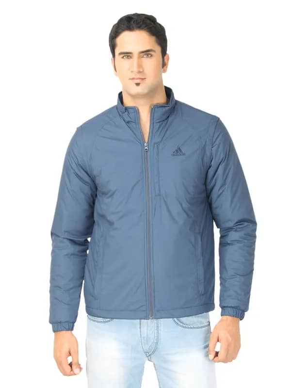 ADIDAS Men Solid Blue Jacket