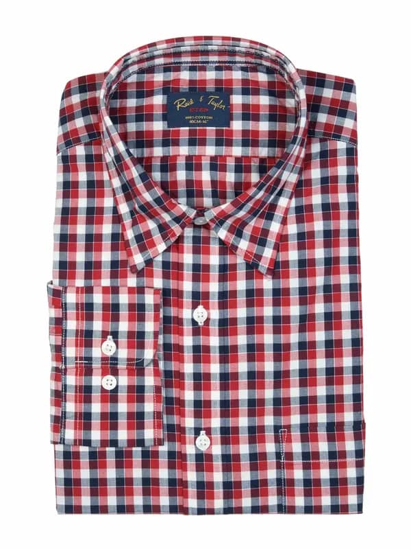 Reid & Taylor Men Check Red Shirt