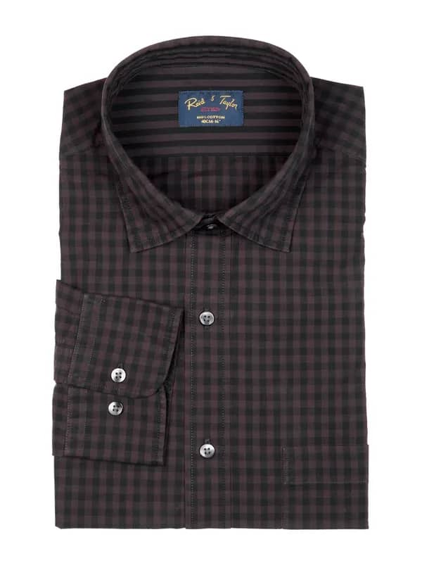 Reid & Taylor Men Check Brown Shirt