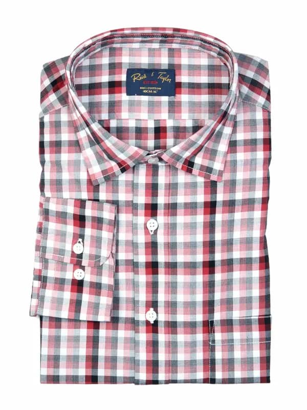 Reid & Taylor Men Check Red Shirt
