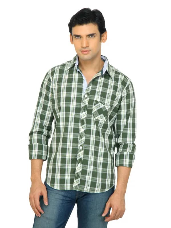 Highlander Men Check Green Shirt