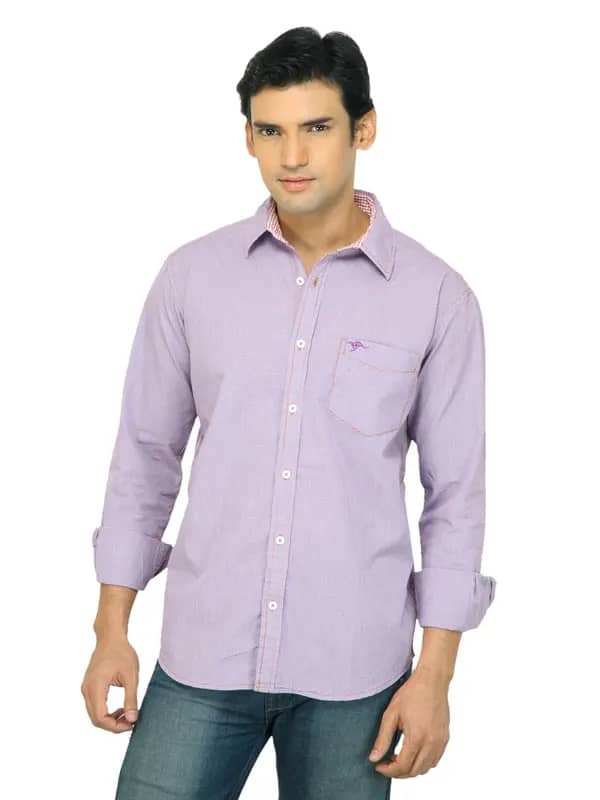 Highlander Men Check Purple Shirt
