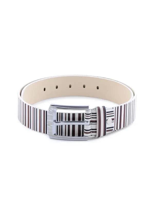 Lino Perros Women Stripes White Belt