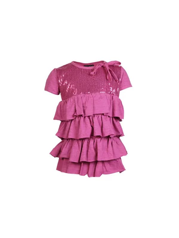 Doodle Kids Girls Magenta Layer Top