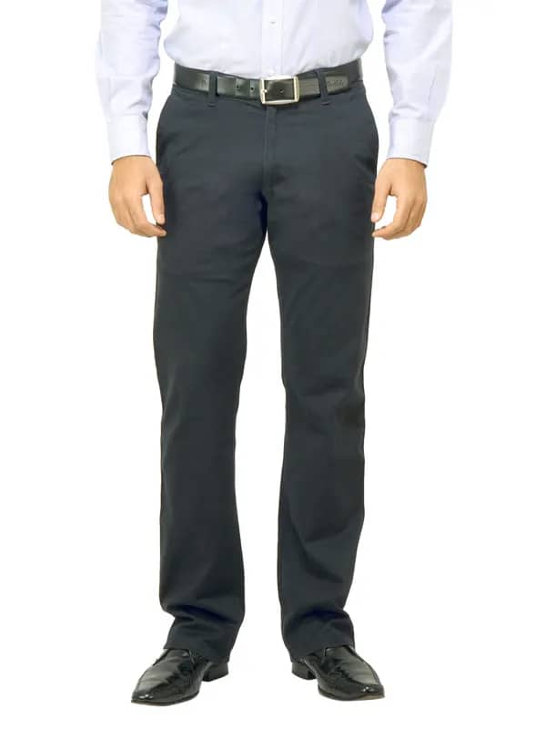 Highlander Men Solid Navy Blue Trouser