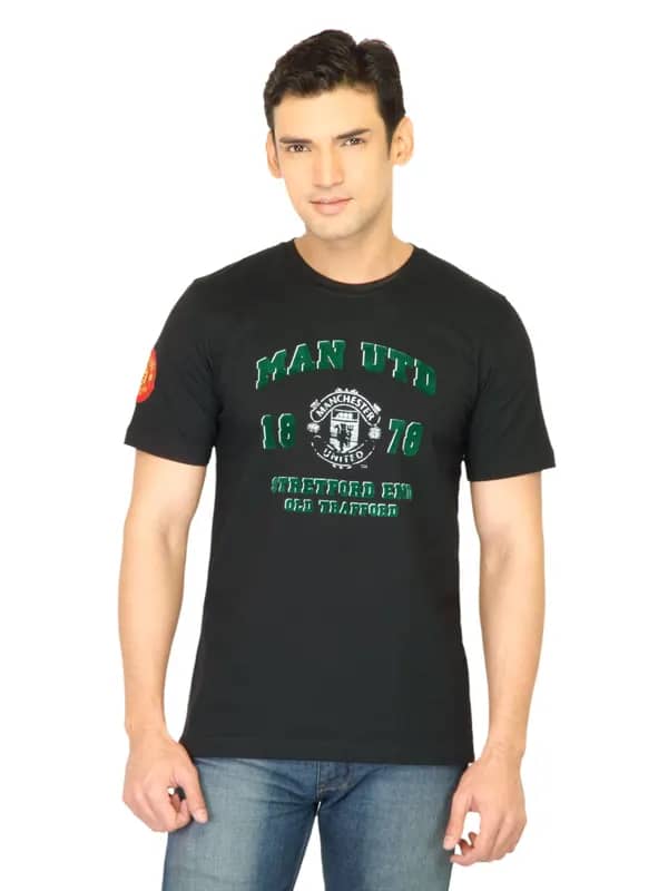 Manchester United Men Printed Black Tshirt