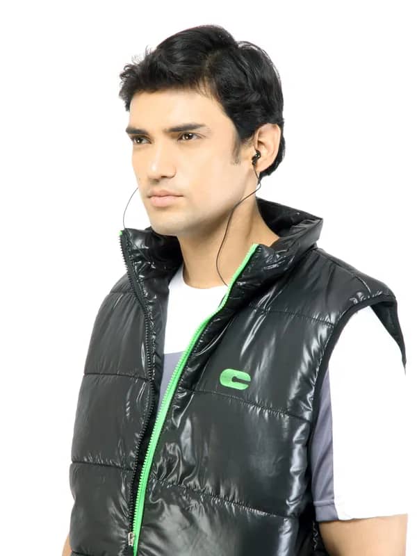 C Vox Men Solid 1349 Black Jacket