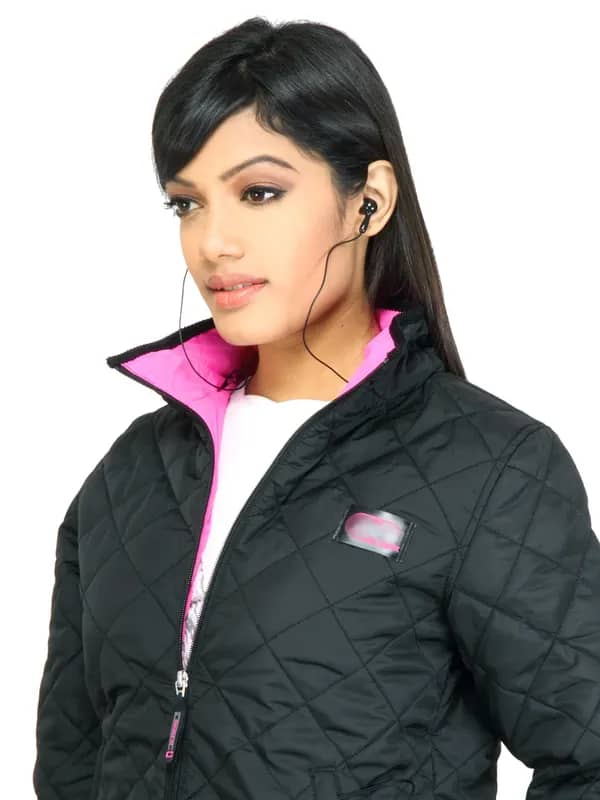C Vox Women Solid 1351 Black Jacket