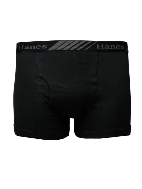 Hanes Men Black Retro Boxer Trunks
