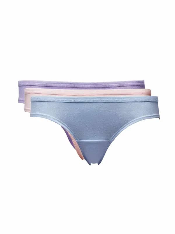 Hanes Women Pack of Three 100% Cotton Plain Bikini Briefs
