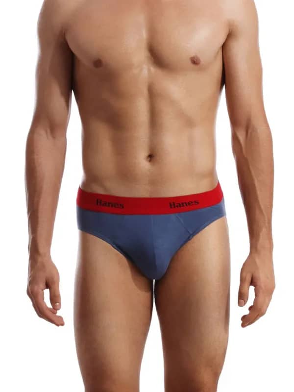 Hanes Men Blue Ultimate Duo Dry Cotton Stretch Bikini Briefs