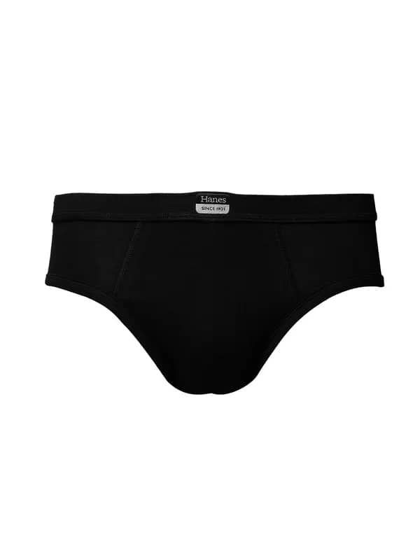 Hanes Men Black Ultimate Duo Dry Cotton Stretch Hip Briefs