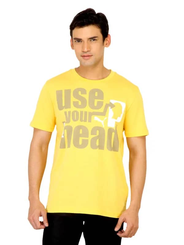 Puma Men Head Yellow Tshirt