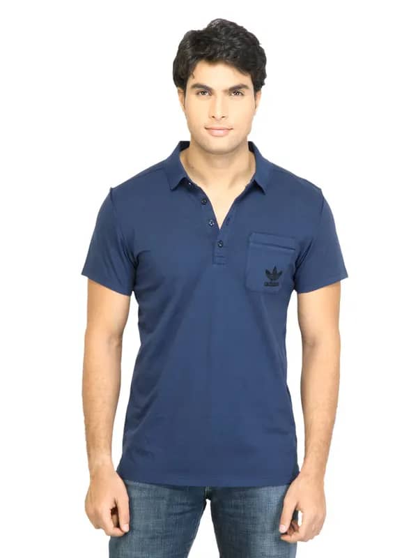 ADIDAS Originals Men Polo Navy Blue Tshirt