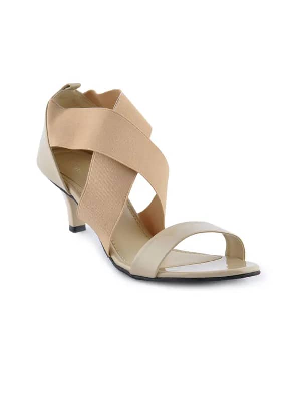 Catwalk Women Elastic Strap Beige Heels