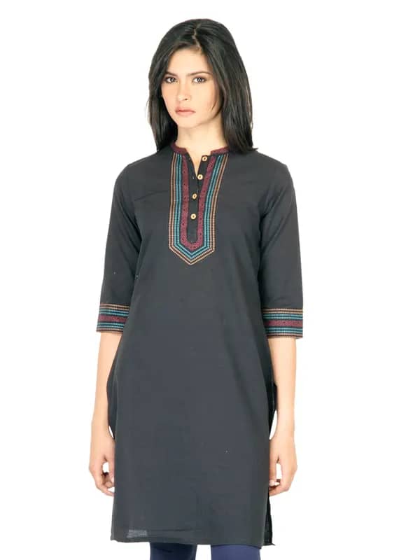 Aurelia Women Solid Black Kurta