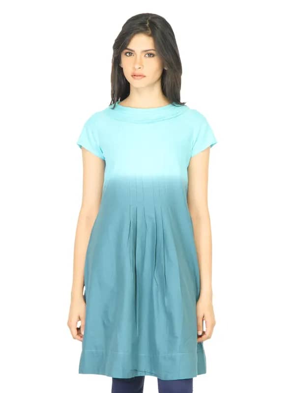 W Women Shaded Blue Kurta