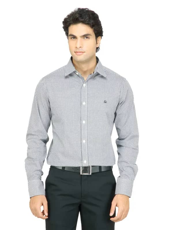 United Colors of Benetton Men Check Black Shirt