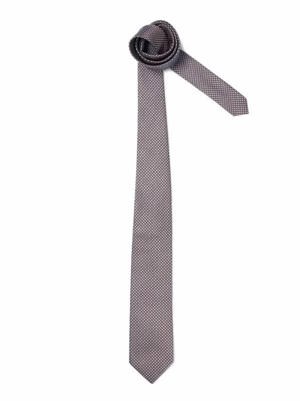 United Colors of Benetton Men Check Grey Tie