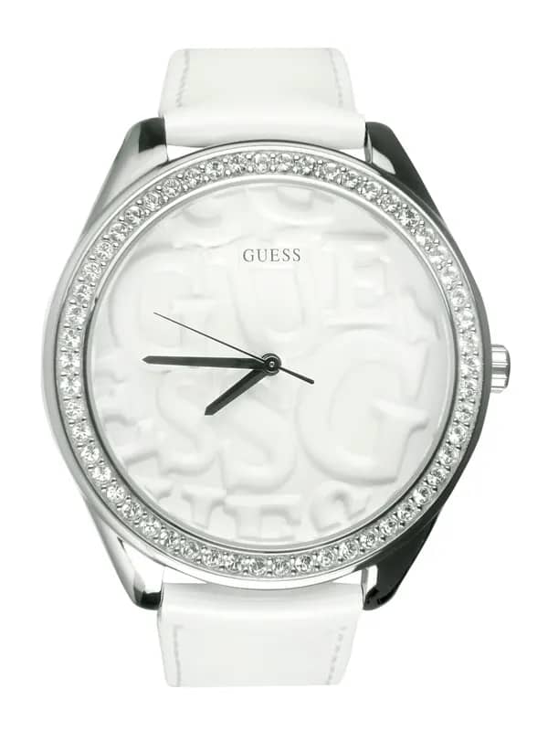 Guess Women Puffy G White Dial Watch with Swarovski Elements W85098L1