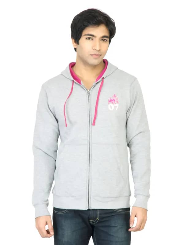 Myntra Men Solid Grey Sweatshirt