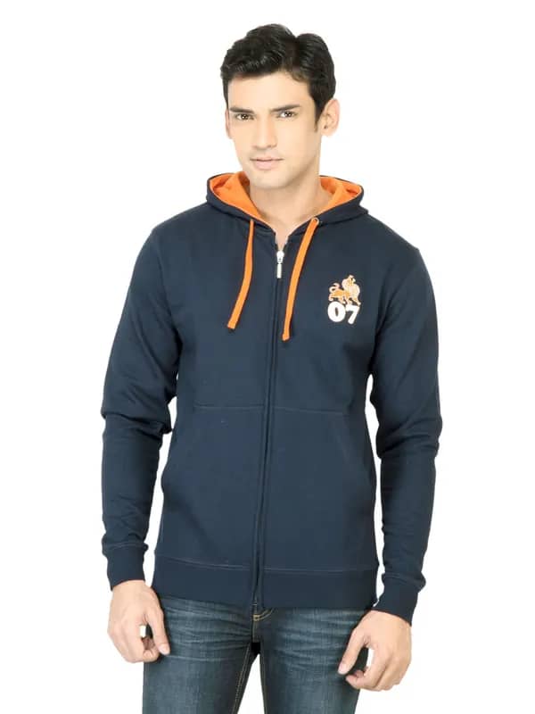 Myntra Men Solid Navy Blue Sweatshirt