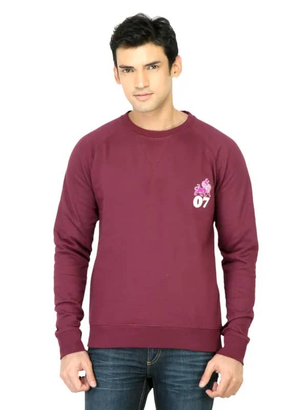 Myntra Men Maroon Sweatshirt
