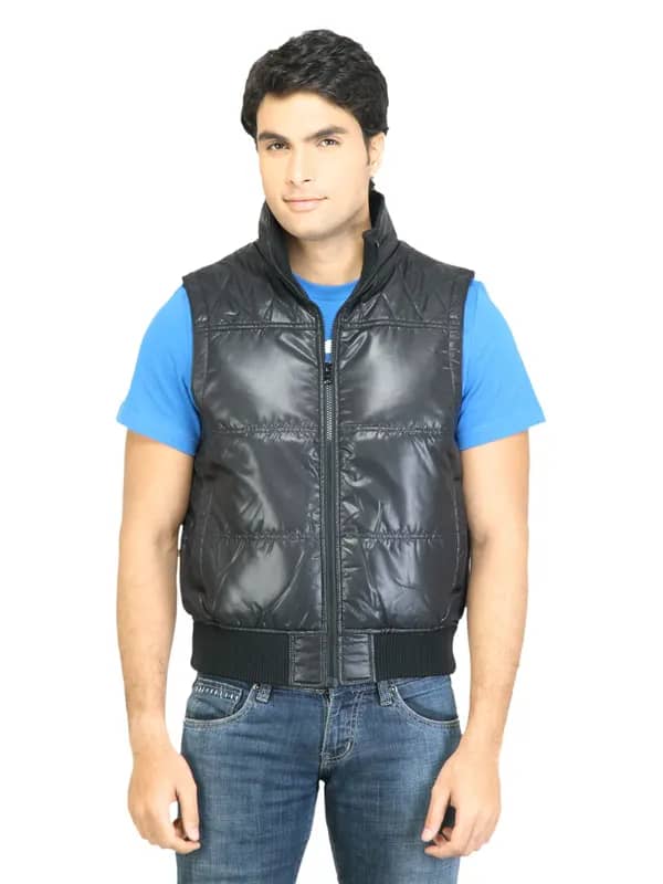 United Colors of Benetton Men Solid Black Jacket