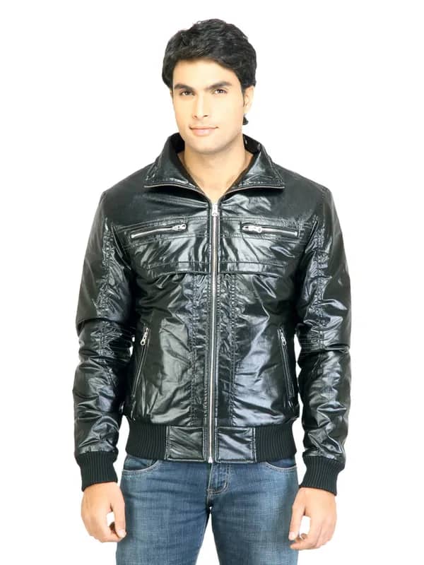 United Colors of Benetton Men Solid Black Jacket