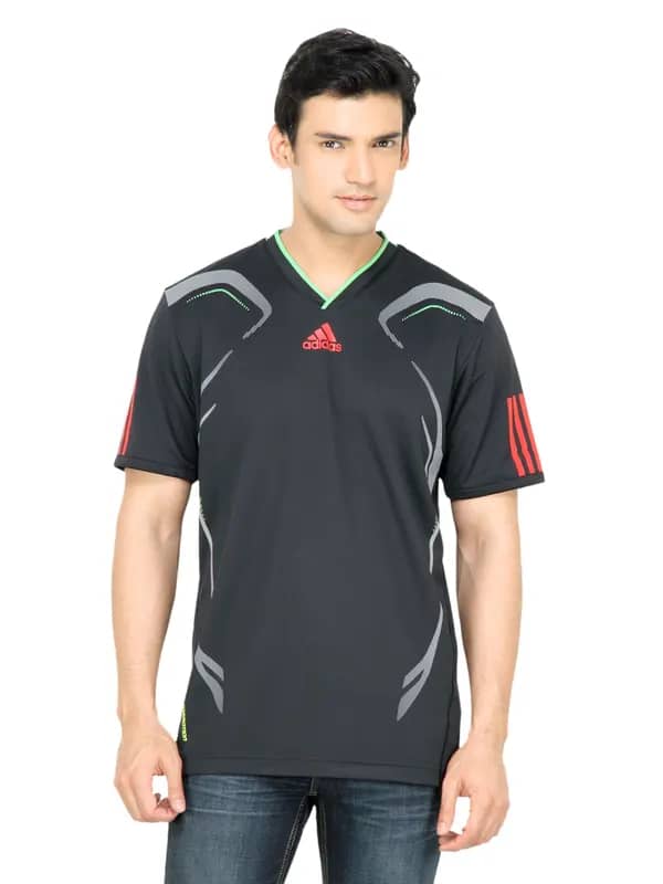 ADIDAS Men Solid Black Jersey