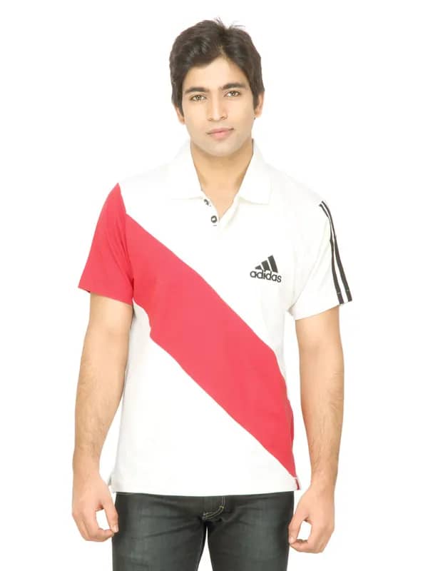 ADIDAS Men Off White Polo Tshirt