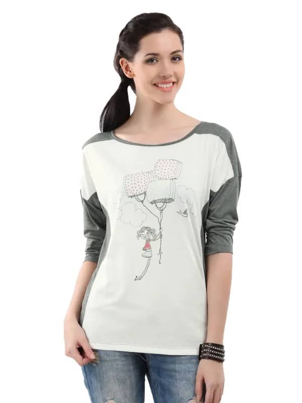 United Colors of Benetton Women Printed White Top