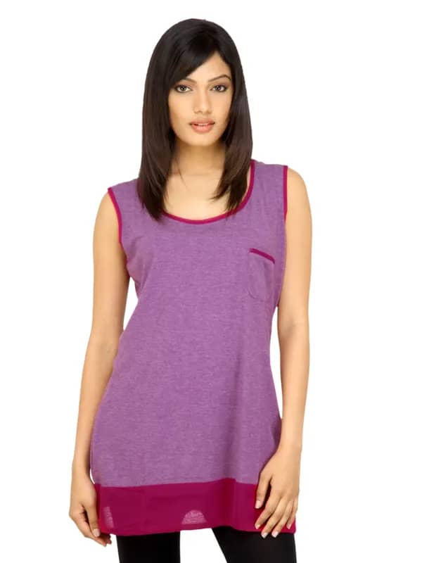 United Colors of Benetton Women Solid Purple Top