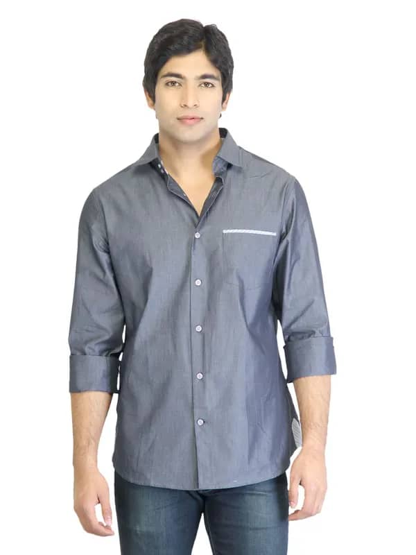 United Colors Of Benetton Men Grey Shirt