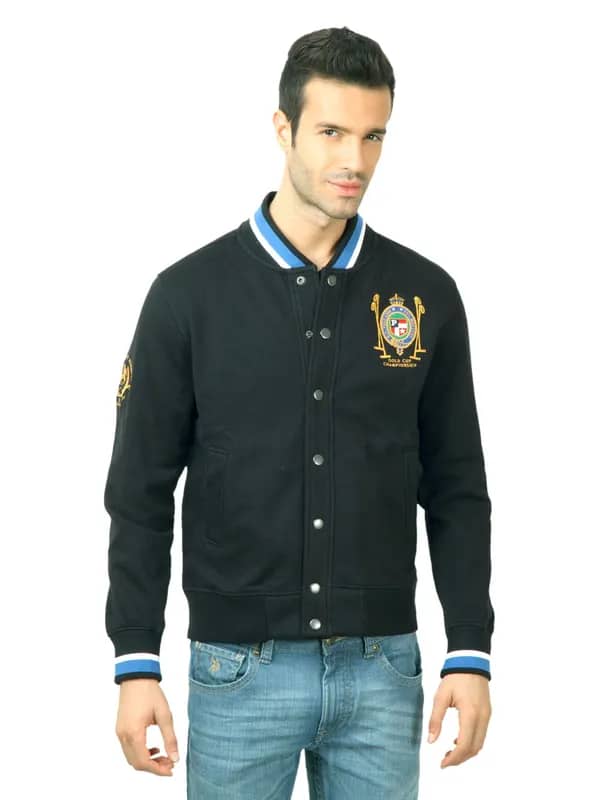 U.S. Polo Assn. Men Solid Black Sweatshirt