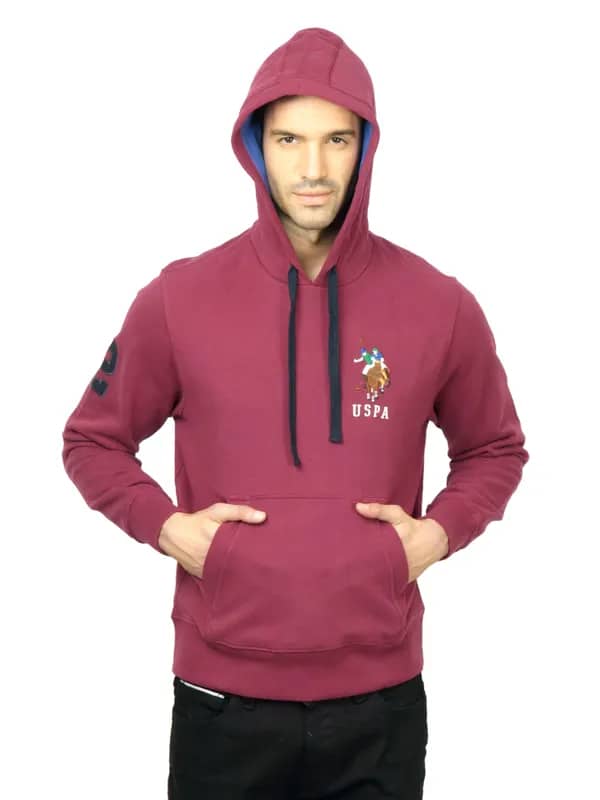 U.S. Polo Assn. Men Solid Red Sweatshirt