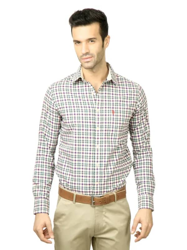 U.S. Polo Assn. Men Check Green Shirt
